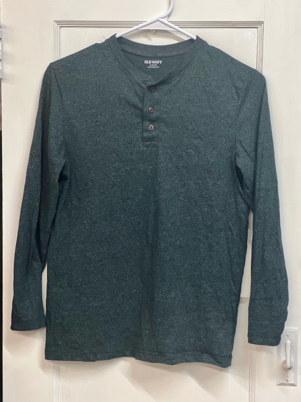 Old Navy Dark Green Long-Sleeve Henley Top